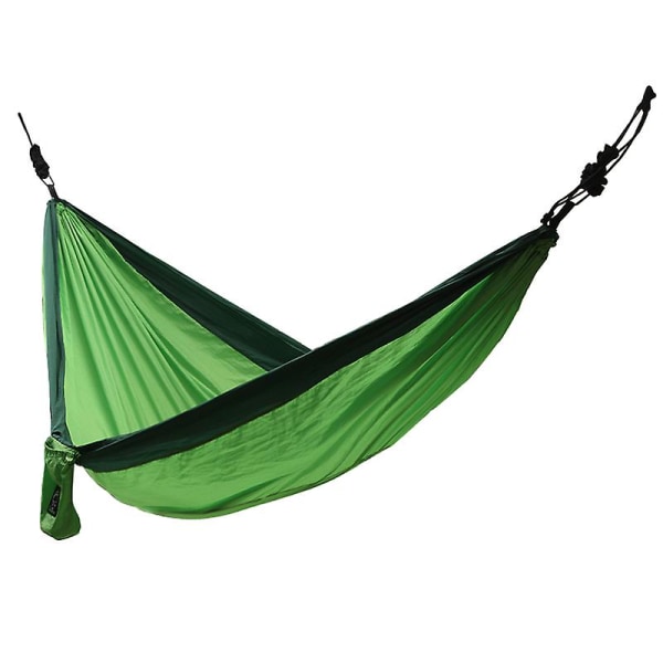 Camping Hängmatta 440lbs Uppgraderad Tjockare Hållbar Canvas Tyg Dubbel Hängmatta Knut Trä Remmar för Camping, Uteplats, Bakgård, Utomhus (Grön)