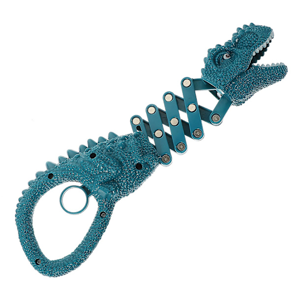 Kreativt prank legetøj indtrækkelig dinosaur clip legetøj dinosaur dekompression legetøj (23.5X8X5CM, blå)