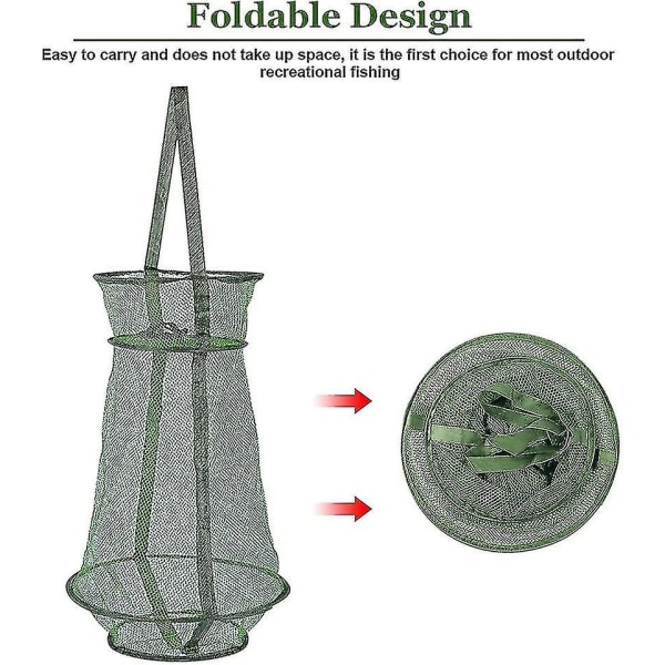 2 st hopfällbara fiskenät fiskenät fälla 50*30cm fiskenät fisk i fickor