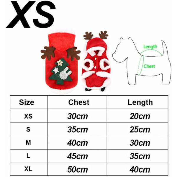 Hund- och kattkläder juldräkt (XS)