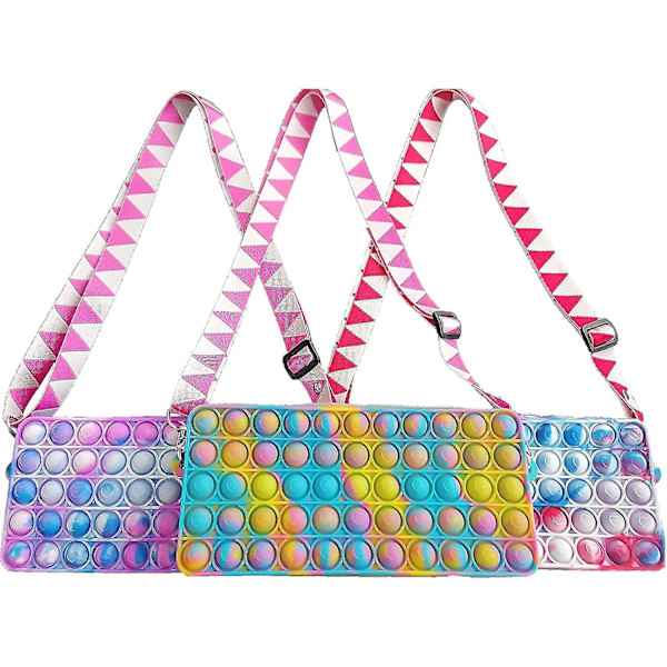 Beitong Pop-väska för flickor och kvinnor, Pop-väska sensorisk Pop Fidget-leksak Crossbody Body Handbags, Crossbody Small Purse Sensory Toys