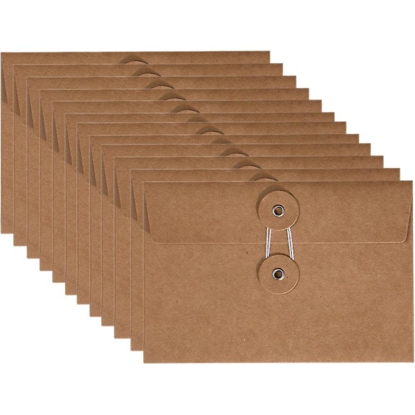 20 stycken vintage inslagen förvaringspåse kraftpapper kuvert kontorsdokumentpåse filförvaringspåse (17X11,5 cm, brun)
