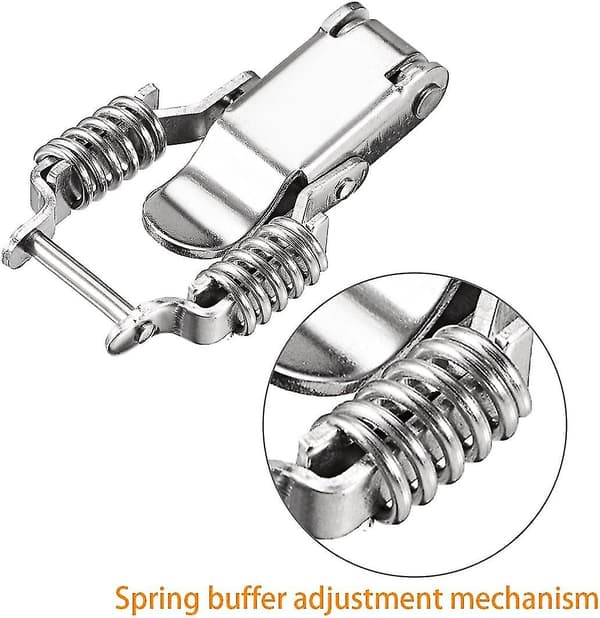 Rostfri 201 Kompressionsfjäder Dragspärrklämma, 68 mm lång, 2-pack