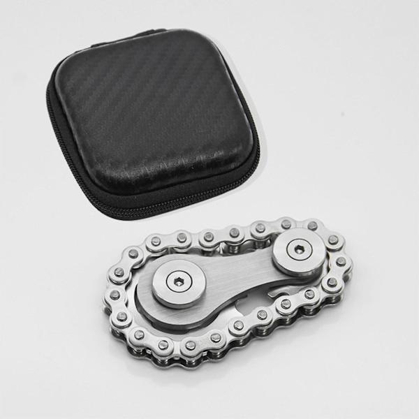 Cykelkæde Gear Fidget Spinner Metal Tandhjul Høj kvalitet Rustfrit Stål Nyhed Legetøj 5 X 5 X 3 Cm Holdbar Gyro（sølvsort）