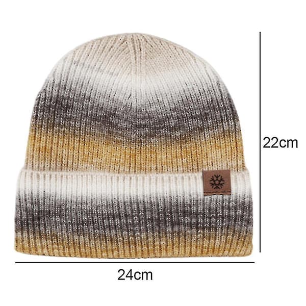 Hatt för kvinnor och män vintermössa damer Cuffed Beanies mössa varma mössor（Gul kaffe）