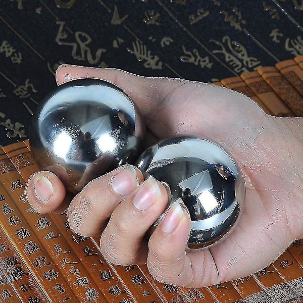 1 par fingerøvelses Baoding-kugler håndmassagekugler daglige meditationskugler（33mm）