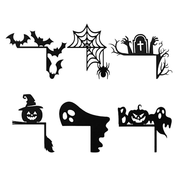 Halloween-oven kulmamerkki Laatu ja tukeva Luova Helppokäyttöinen Kodin sisustus 17 x 17 cm Musta puinen（musta）