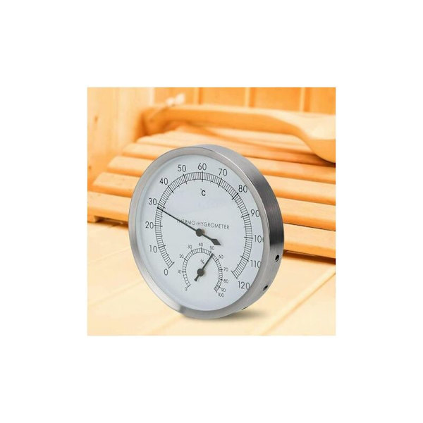 Basturumstermometer, ångbastu 2 i 1 rostfritt stål Basturum Basturumstillbehör Termometer Hygrometer Termo-hygrometer Bastuinteriör