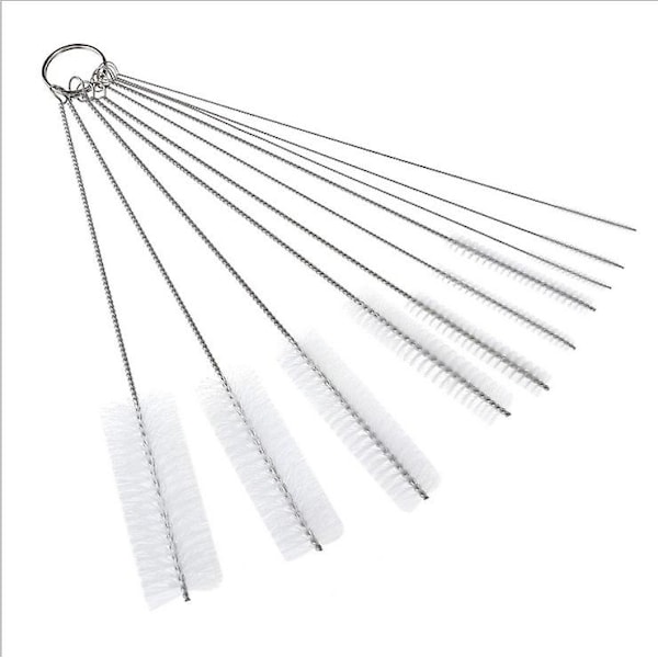 10-pack borste multifunktionella rengöringsverktyg dryckesrör rengöringsborste vit