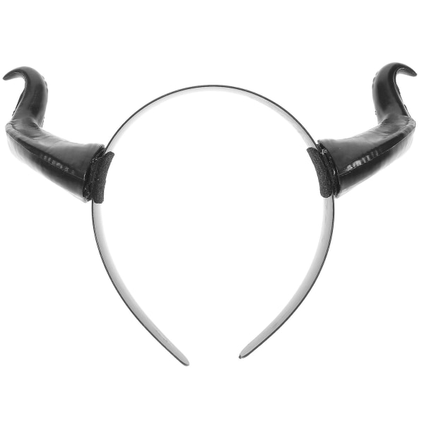 1 stk realistisk horn-hodeplagg-rekvisitt plast horn-hårkostyme (20X19 cm, svart)