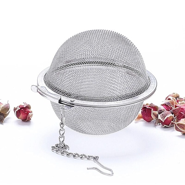 1 st rostfritt stål teinfuser bollås kryddboll te sil mesh infuser te sil kökstillbehör 4,5 cm
