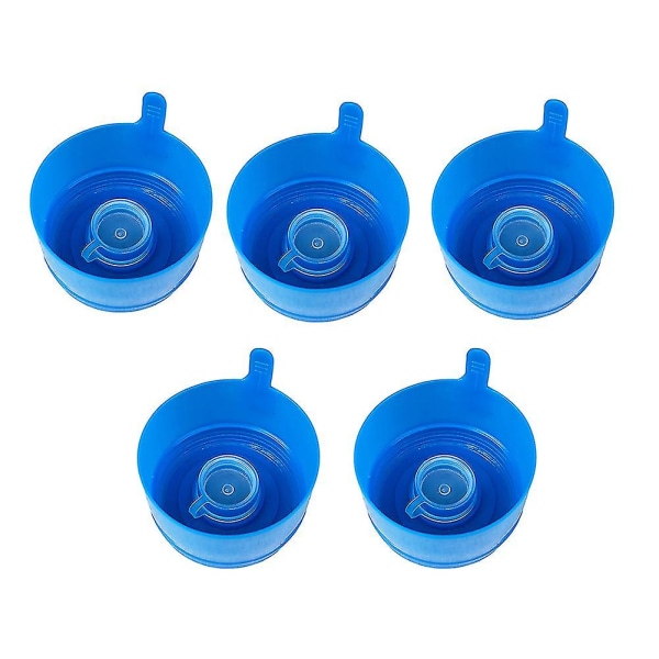 Gjenbrukbare, ikke-søl anti-sprut vannflaskekorker for 55m 3/5 gallon vannkanne (5 stk, blå)