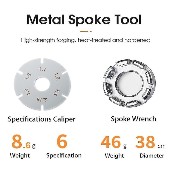 Egerspændingsmåler, værktøj til cykelhjul i aluminium, værktøj til justering af trådspænding Cykeltilbehør