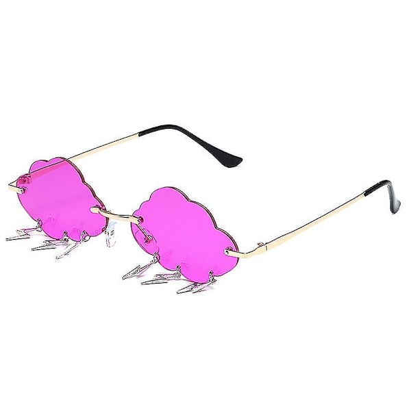 Cloud Solbriller Rimless Vintage Solbriller Sjov Uregelmæssig Disco Briller Lynkvast