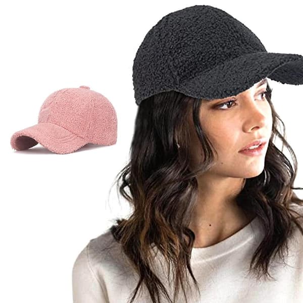 Faux lammeskinns baseballcaps