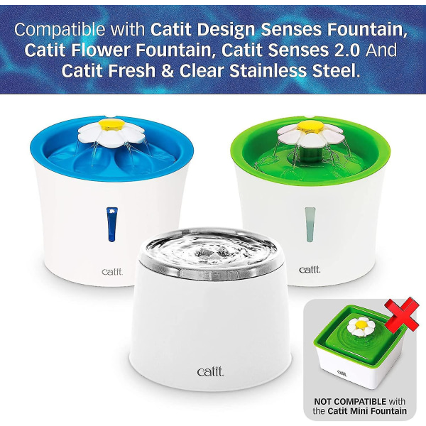 Filter för Catit Design Senses-fontäner och Catit-blomsterfontäner, 6-pack
