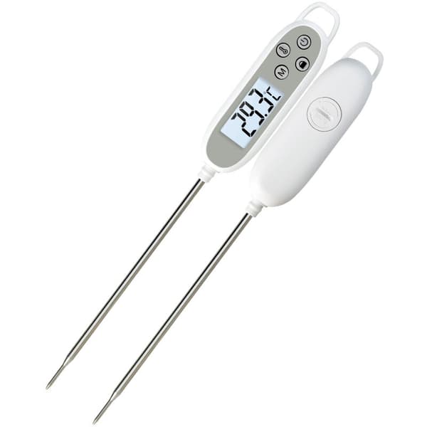 FlkwoH Digital Termometer för Mat, Fällbar Snabbavläsning BBQ Termometer för Kött (Vit)