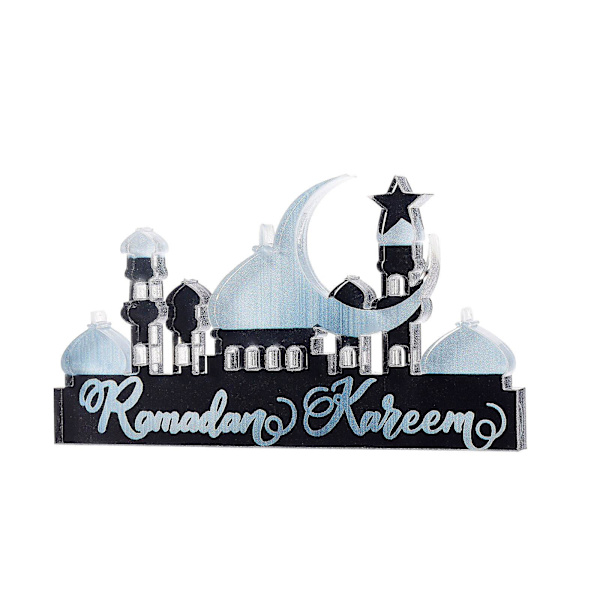 Bordsdekoration Silver Craft Ny Stil Present Vacker Akryl Perfekt Festival Atmosfär Gyllene Ramadan Prydnader（silver）
