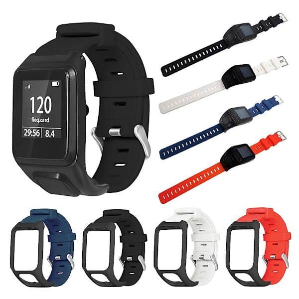 För Tomtom Runner3 Hållbar Rem Droppresistent Armband Svettögla Armband (Svart)
