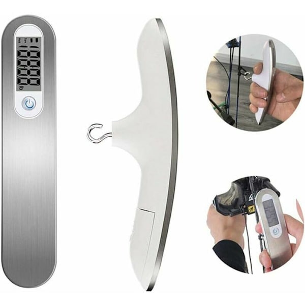 Bärbar digital bågskala 50 kg med transparent LCD-display g/oz/kg/lb