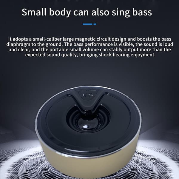 C5 Metall Bluetooth-högtalare Ring Trådlös Mini Aluminiumlegering Tung Bas Present (Guld)