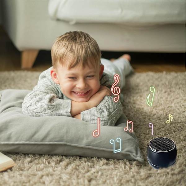 Ny F10 Bluetooth Audio Mini Hemma Utomhus Hög Volym Liten Stålkanoner Trådlös Kopplad Röst Högtalare（Svart）