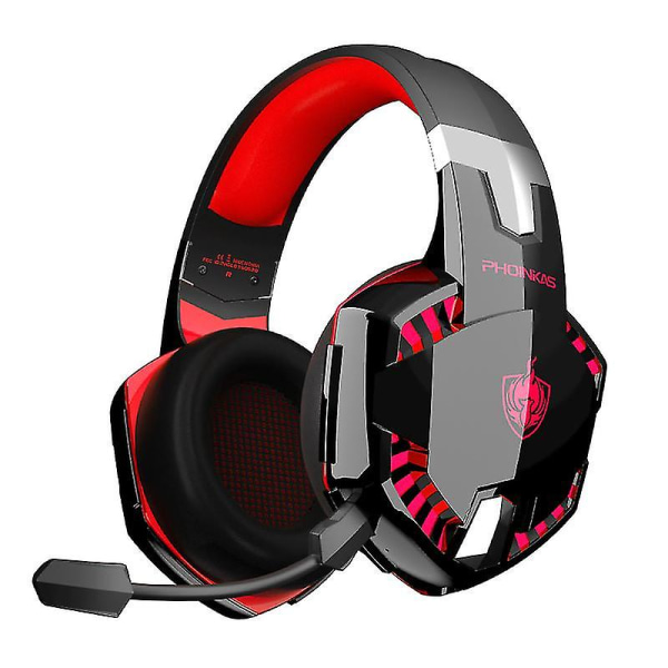Trådlösa Bluetooth hörlurar med mikrofon, PS4 Gaming Headset för PC, Xbox One, Ps5 (Röd)