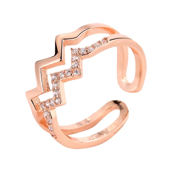 Wave-ring til datter med meldingskort og smykkeskrin - elegant kobber, høykvalitets justerbar design for stressavlastning og angst