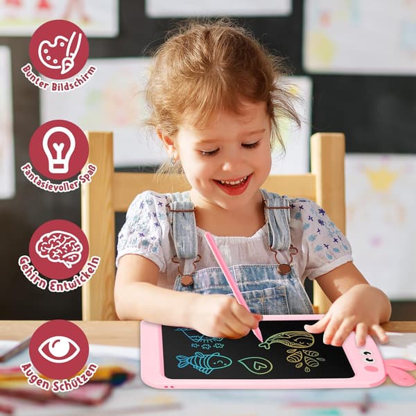 8.5\" LCD Skrivetablet Dinosaur Tegnebræt, Børnegave Pink