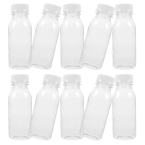 10 stycken 200 ml genomskinliga mjölkförvaringsflaskor av plast och dryckesflaskor (13.50X5.00X5.00CM, transparent)