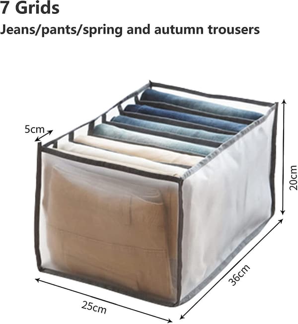 2 st Jeans Organizer Förvaringslåda Byxor Fällbar Mesh Garderob