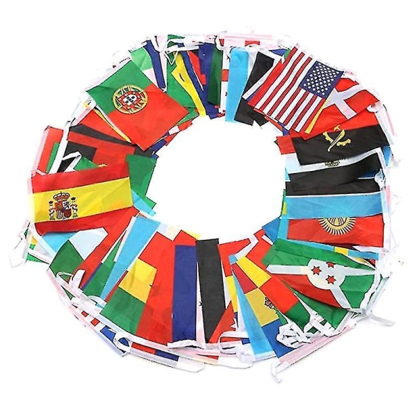 100 land String Flag International Bunting Pennant Banner Decoration