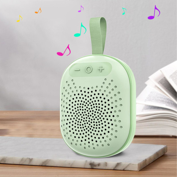 Bärbar högtalare med färgad Bluetooth-högtalare Bluetooth 5.1 IPX 4 Även (grön)