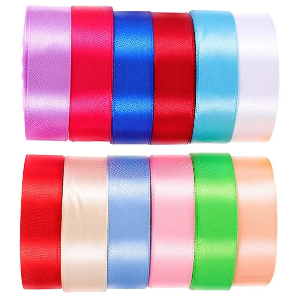 12 rullar färgglatt presentband presentförpackningsband dekorativt förpackningsband förpackningsband (2200.00X2.50X0.10CM, färg)