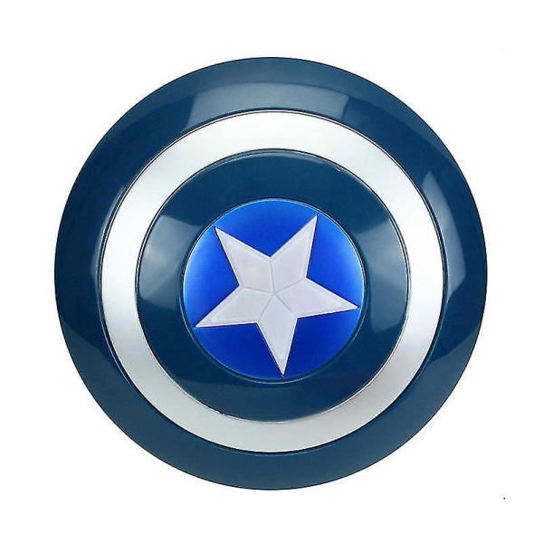 Captain America Shield 33 cm børnelys Lydskjold Glødende rekvisitter Halloween Performance (BLÅ 32 cm)