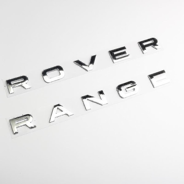 3D-logotyp Range Rover-bokstäver Emblem-klistermärke Bilskyltemblem för Range Rover Sport Evoque L322 L320 L406 P38 Tillbehör - S（Krom RR）