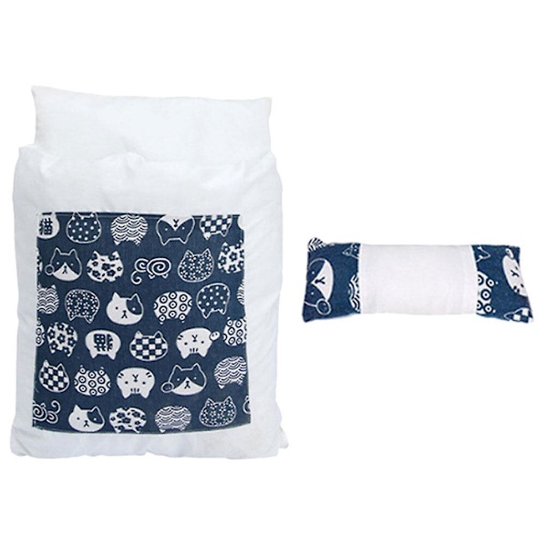 1 set japansk stil kattbädd avtagbar hundbädd varm husdjursbädd inomhus kattsovsäck (75X60CM, som visas på bilden)