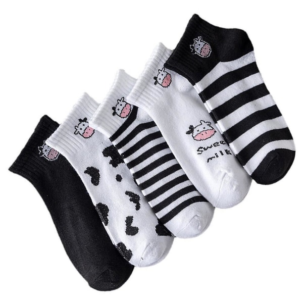5 par forårsstrømper Tegneserie kostrømper Studerendestrømper Modetøj (Mand, Multi-Color)