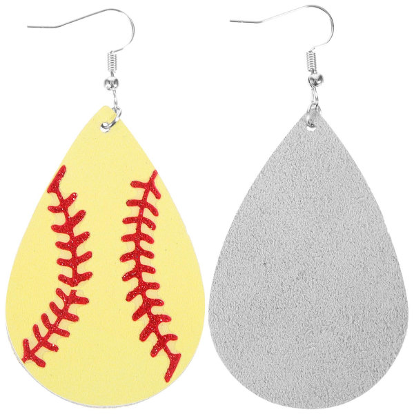 1 par baseballörhängen, softballörhängen, sportbollsörhängen, baseballörhängen (8.00X3.70X0.10CM, gul)