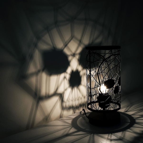 Metallic Black Skull Lamp - Gothic Decor - Skull Decor - Gothic Lamp - Goth Room Decor - Skjelettlampe