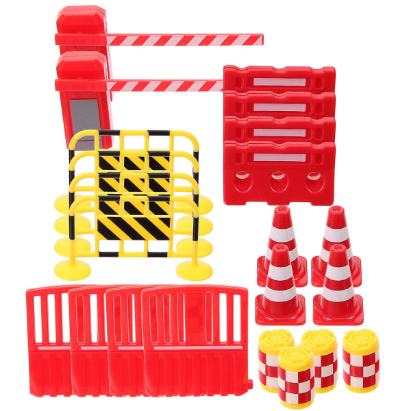 1 sæt færdselstavler til børns gadeskilte legetøjssæt legetrafikskilte gadeskilte legetøjssæt (5.50X3.00X0.50CM, som vist på billedet)