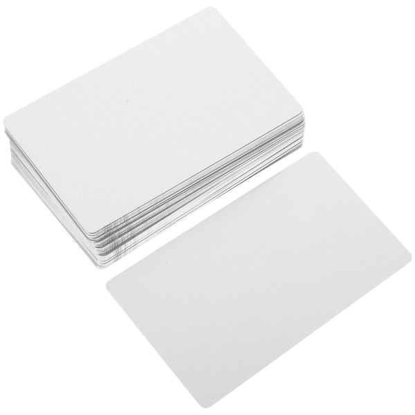 100 blanke metalkort Farvesublimering metal visitkort Tykke visitkort (8,4 x 5,6 cm, sølv)