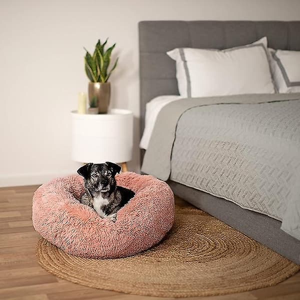 (60cm Rosa) Rund Kurv Hundematte Kattekurv Donuts