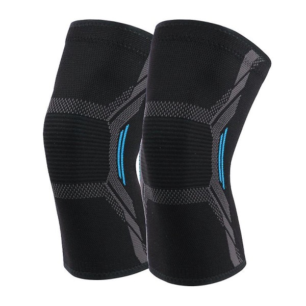 2 Pack Blue L Knee Pads For Knee Pain Women Men - Compression Knee Brace For Workout Running Gym Fitness Weight Lifting Stretch Knee Pads For Meniscu