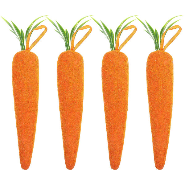 4-pack påskmorots hängande prydnader skum konstgjorda morötter påskkorg träddekorationer påskträdsprydnader (14,50X3,00X3,00CM, orange)