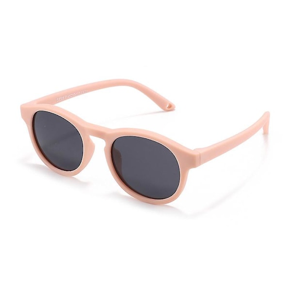 Flexibla polariserade babysolglasögon UV-skydd med justerbara remmar för flickor 0-3 år (rosa)