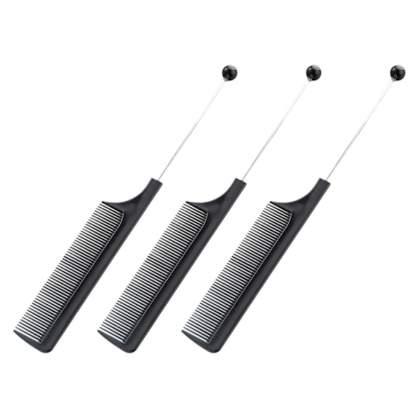3x Beadable kammar bröllop souvenirer hår frisör kam för hem utomhus vandring svart（svart)
