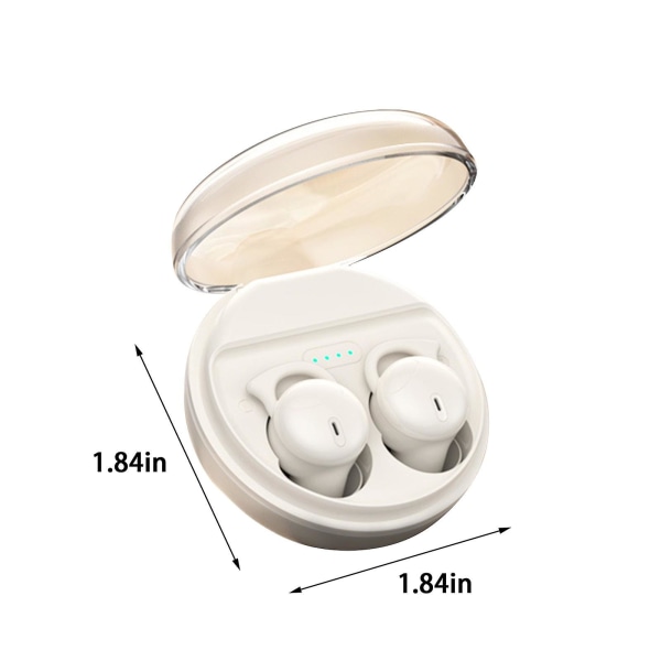 Sömnpluggar Trådlösa Bluetooth-headset Bluetooth 5.3 Mini In Ear Dubbel Mikrofon Bärbara Hörlurar För Att Sova 20240560（Vit）