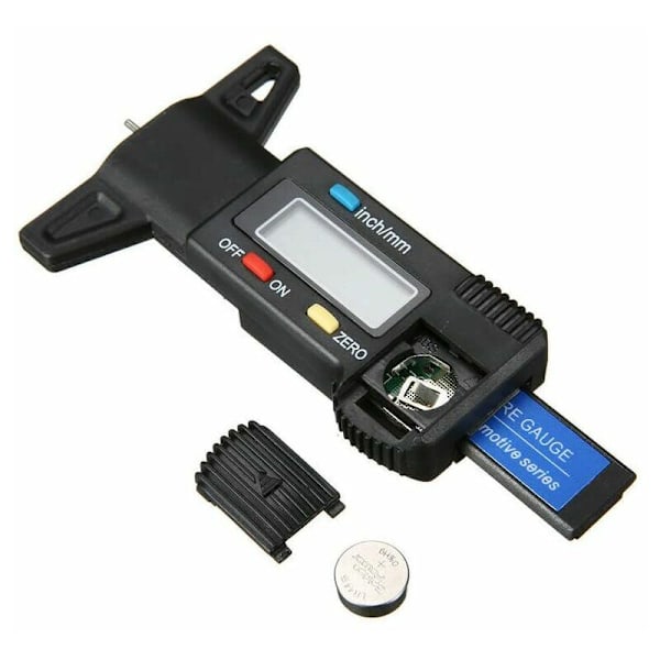 Däckdjupmätare, Däckmönsterdjupmätare, Digital djupmätare med LCD-display för bilar, motorcyklar, lastbilar, metrisk/tum, 0-25 mm