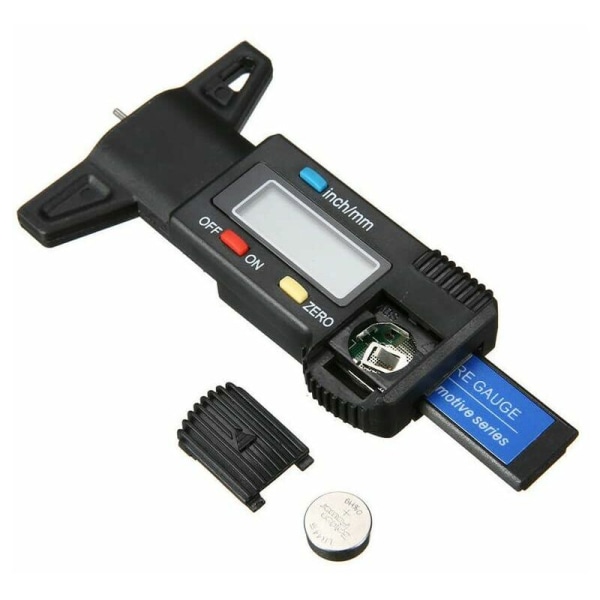 Däckdjupsmätare, Däckmönsterdjupmätare, Digital djupmätare med LCD-skärm för bilar, motorcyklar, lastbil, metrisk/tum, 0-25 mm